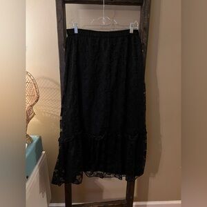 White Stag Black Lace Midi Skirt